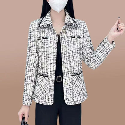 【Elegant Gift For Her】 Women's Houndstooth Print Blazer（50% OFF）