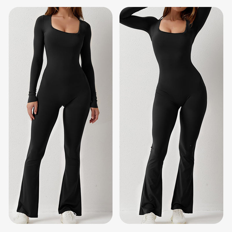 [Gift For Her] Women's Long Sleeve Square Neck Wide Leg Jumpsuit--- BUY 2 FREE SHIPPING