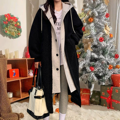 🎅🎄Christmas Sale🥳 2-Layered Faux Lambswool Hooded Coat Jacket(42%OFF)