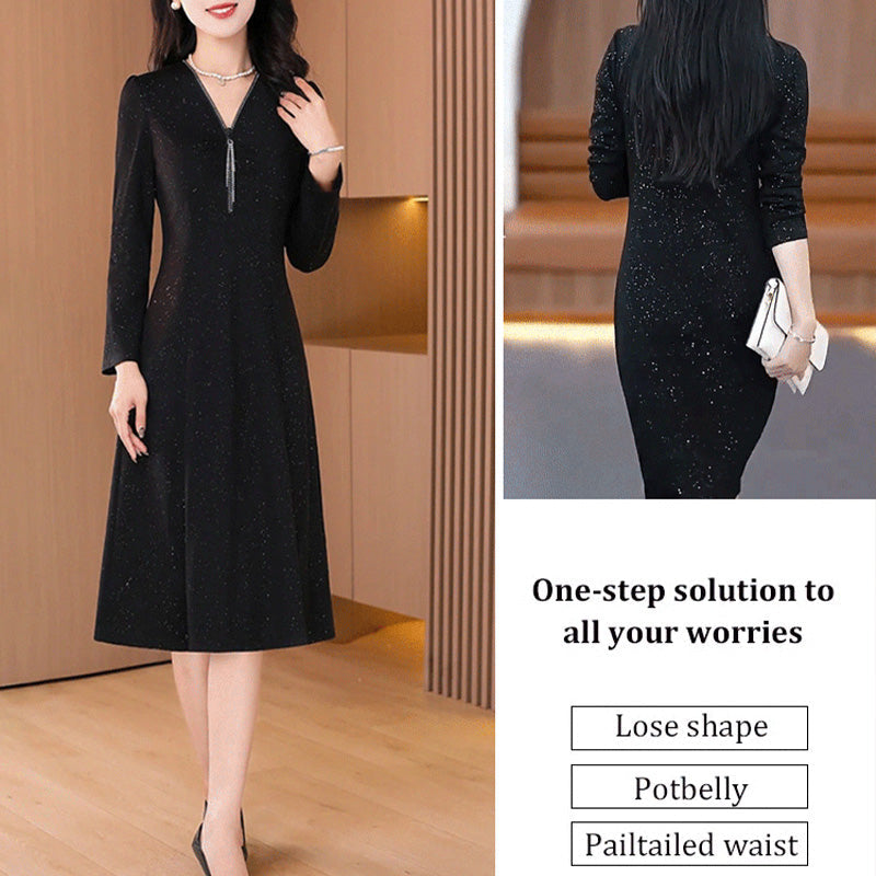 🔥Black Friday Promotions🔥Glitter Slim Fit Half Zipper Dress(50%OFF)