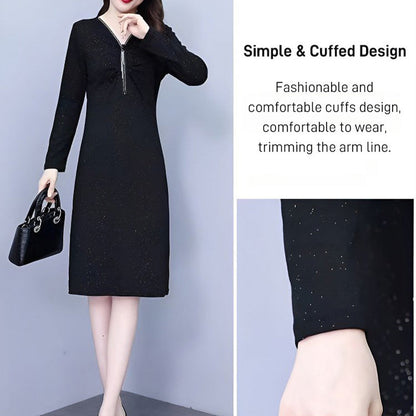 🔥Black Friday Promotions🔥Glitter Slim Fit Half Zipper Dress(50%OFF)