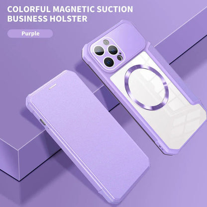 Magnetic Flip Case for iPhone with Card Slot