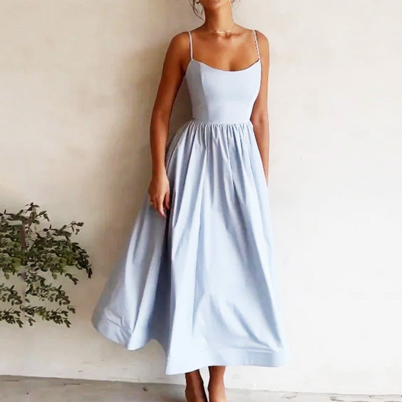 Women's Sleeveless Spaghetti Strap Long Dresses